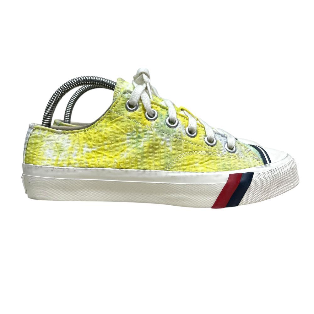 PRO-Keds Men Sneakers Yellow Canvas Neon Green Seersucker Tie-Dye Low-Top Sz 6.5